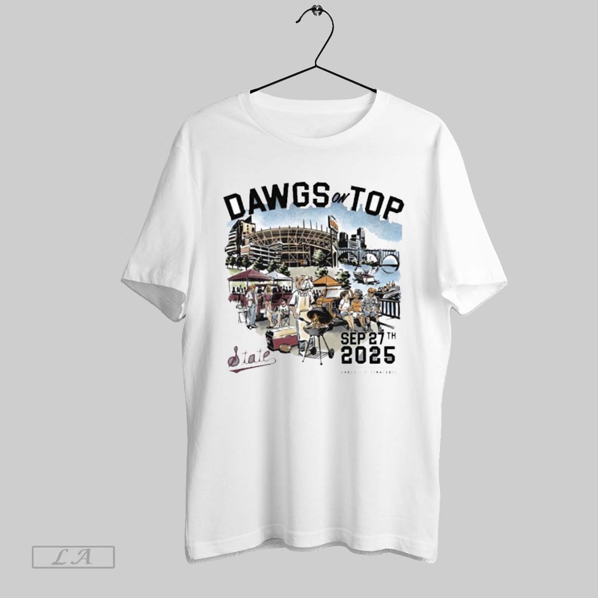 Original Dawgs On Top Tennessee Vs Mississippi State Game Day 2025 Unisex T-shirt, Sweatshirt, Hoodie, Long Sleeve Tee - T-Shirt, Sweatshirt, Hoodie