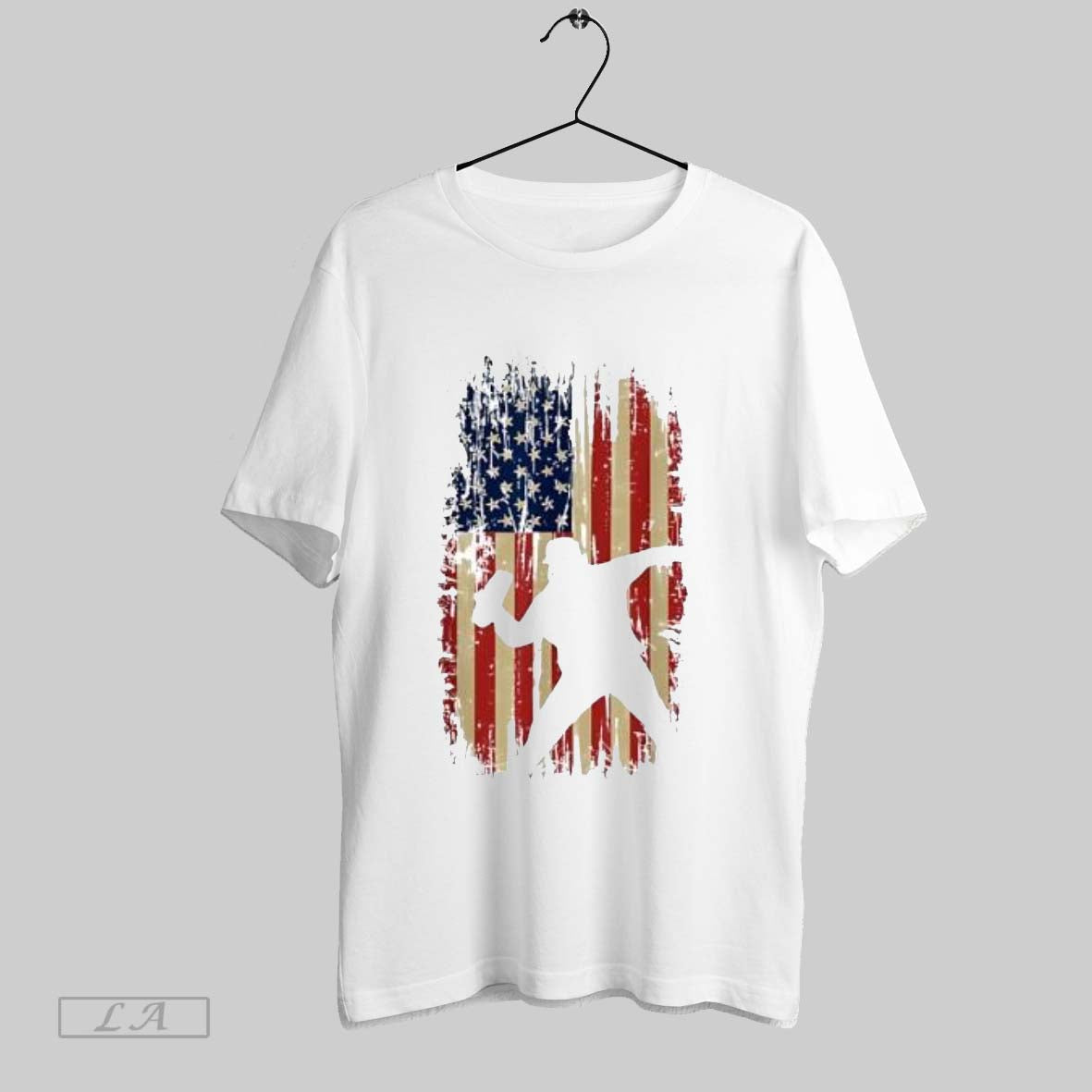 Original Distressed American Flag Baseball Pitcher Silhouette Unisex T-shirt, Sweatshirt, Hoodie, Long Sleeve Tee - T-Shirt, Sweatshirt, Hoodie