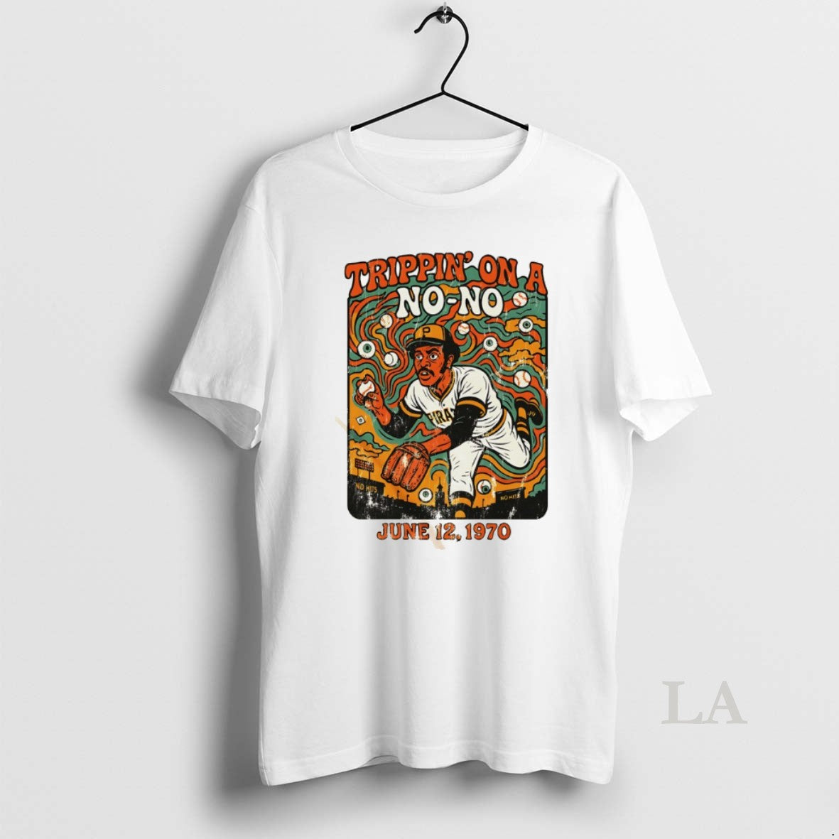 Original Doc Ellis Pittsburgh Pirates Baseball Trippin On A No No June 12 1970 Unisex T-shirt, Sweatshirt, Hoodie, Long Sleeve Tee - T-Shirt, Sweatshirt, Hoodie