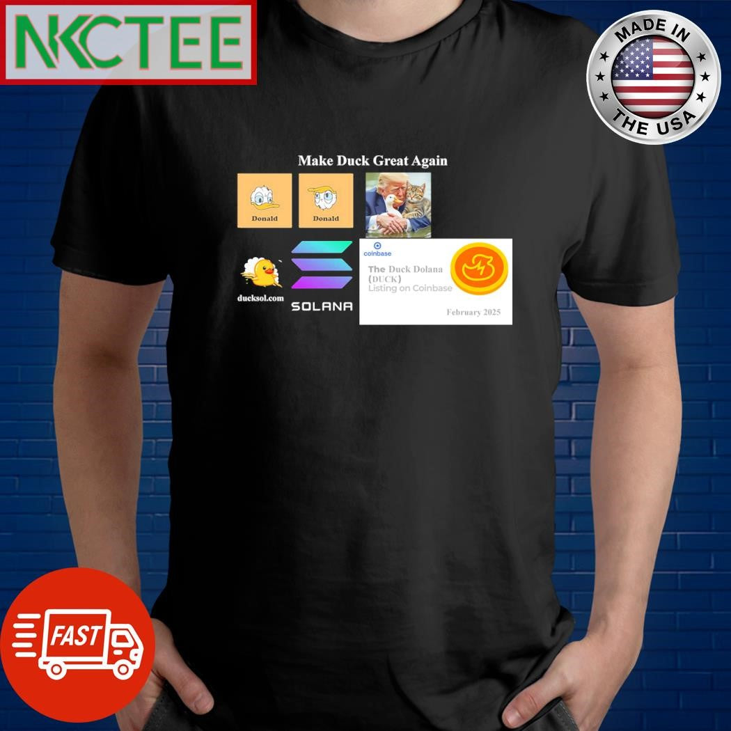Original Donald Trump and Donald Duck and Binance new listing duck coin and Solana listing on coinbase shirt - T-Shirt, Sweatshirt, Hoodie