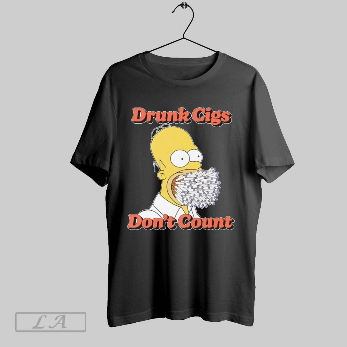 Original Drunk Cigs Dont Count Homer Simpson Mouth Overflowing With Cigarettes Unisex T-shirt, Sweatshirt, Hoodie, Long Sleeve Tee - T-Shirt, Sweatshirt, Hoodie