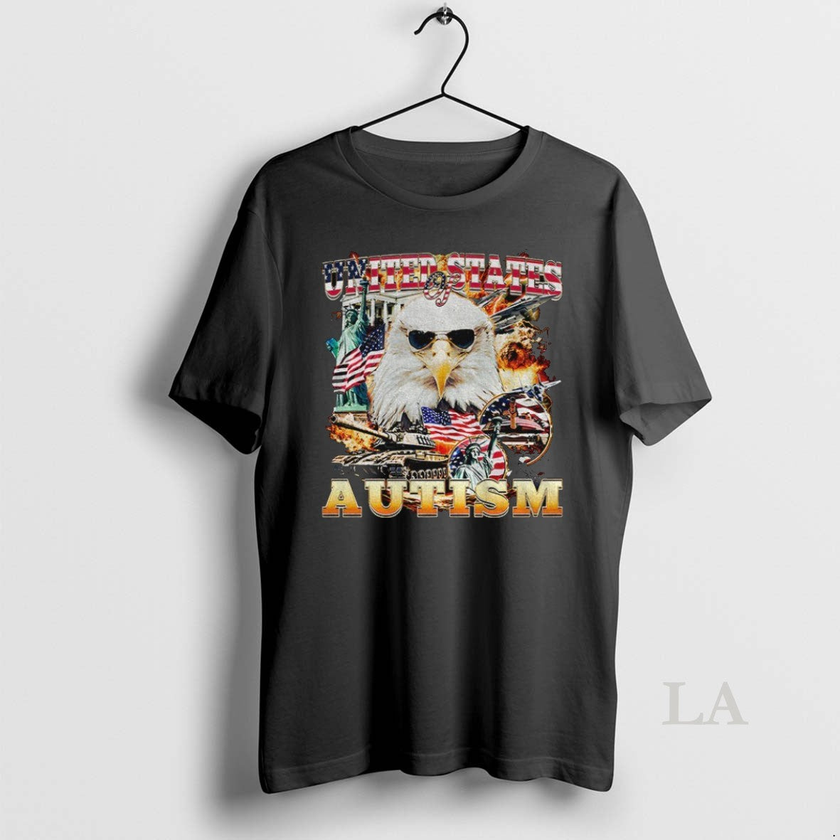 Original Eagle United States Of Autism American Flag Unisex T-shirt, Sweatshirt, Hoodie, Long Sleeve Tee - T-Shirt, Sweatshirt, Hoodie