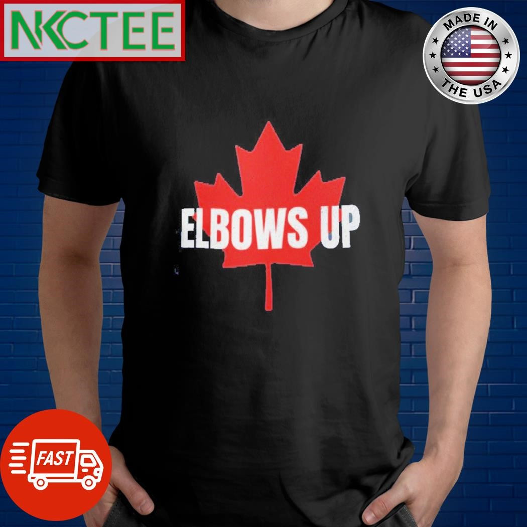 Original Elbows up Canada leaf shirt Unisex T-shirt, Sweatshirt, Hoodie, Long Sleeve Tee - T-Shirt, Sweatshirt, Hoodie