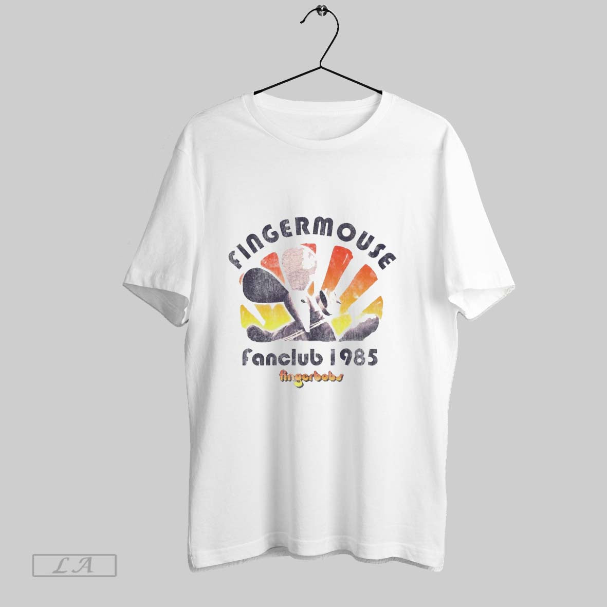 Original Fingermouse Fan Club 80s Unisex T-shirt, Sweatshirt, Hoodie, Long Sleeve Tee - T-Shirt, Sweatshirt, Hoodie
