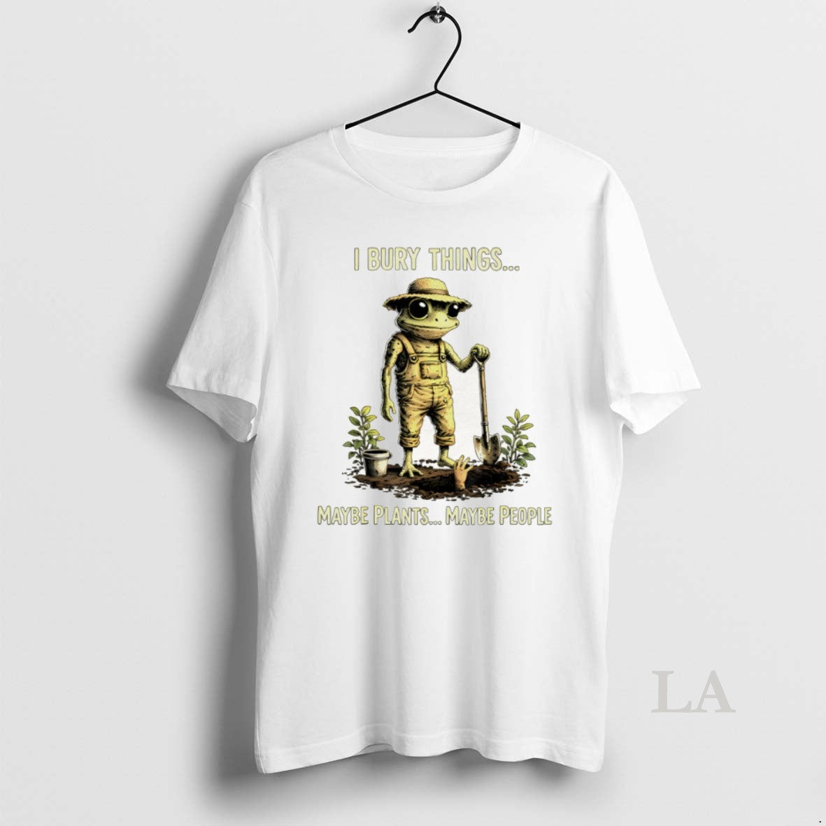 Original Frog Farmer I Bury Things Maybe Plants Maybe People Meme Unisex T-shirt, Sweatshirt, Hoodie, Long Sleeve Tee - T-Shirt, Sweatshirt, Hoodie