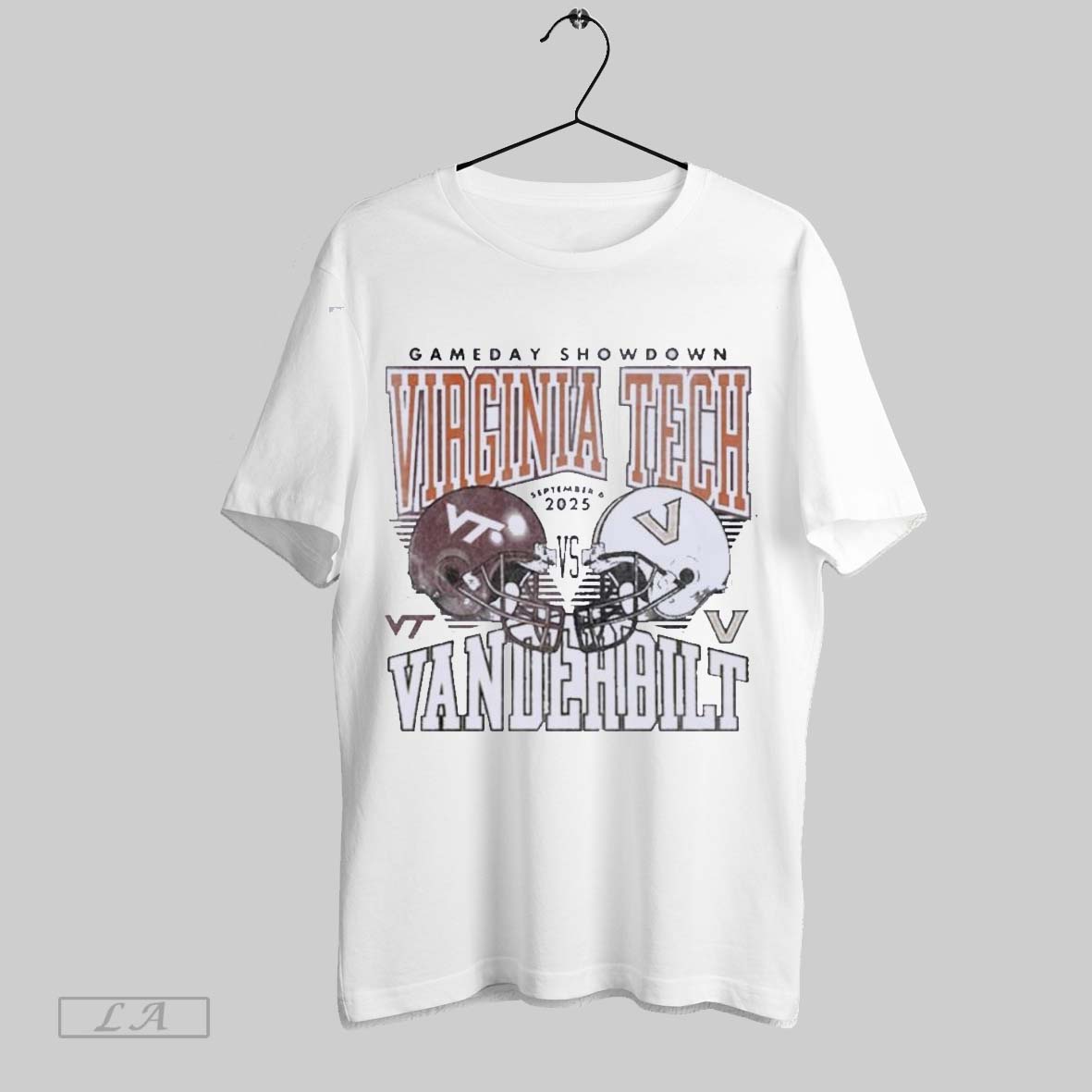 Original Gameday Virginia Tech Vs Vanderbilt September 6 2025 Duel Helmet Unisex T-shirt, Sweatshirt, Hoodie, Long Sleeve Tee - T-Shirt, Sweatshirt, Hoodie