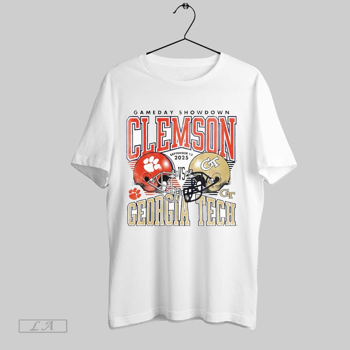 Original Georgia Tech Yellow Jackets Showdown Vs Clemson White Poster Unisex T-shirt, Sweatshirt, Hoodie, Long Sleeve Tee - T-Shirt, Sweatshirt, Hoodie