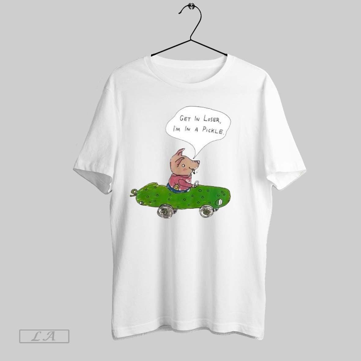Original Get In Loser Im In A Pickle Funny Pig Driving A Pickle Car Unisex T-shirt, Sweatshirt, Hoodie, Long Sleeve Tee - T-Shirt, Sweatshirt, Hoodie
