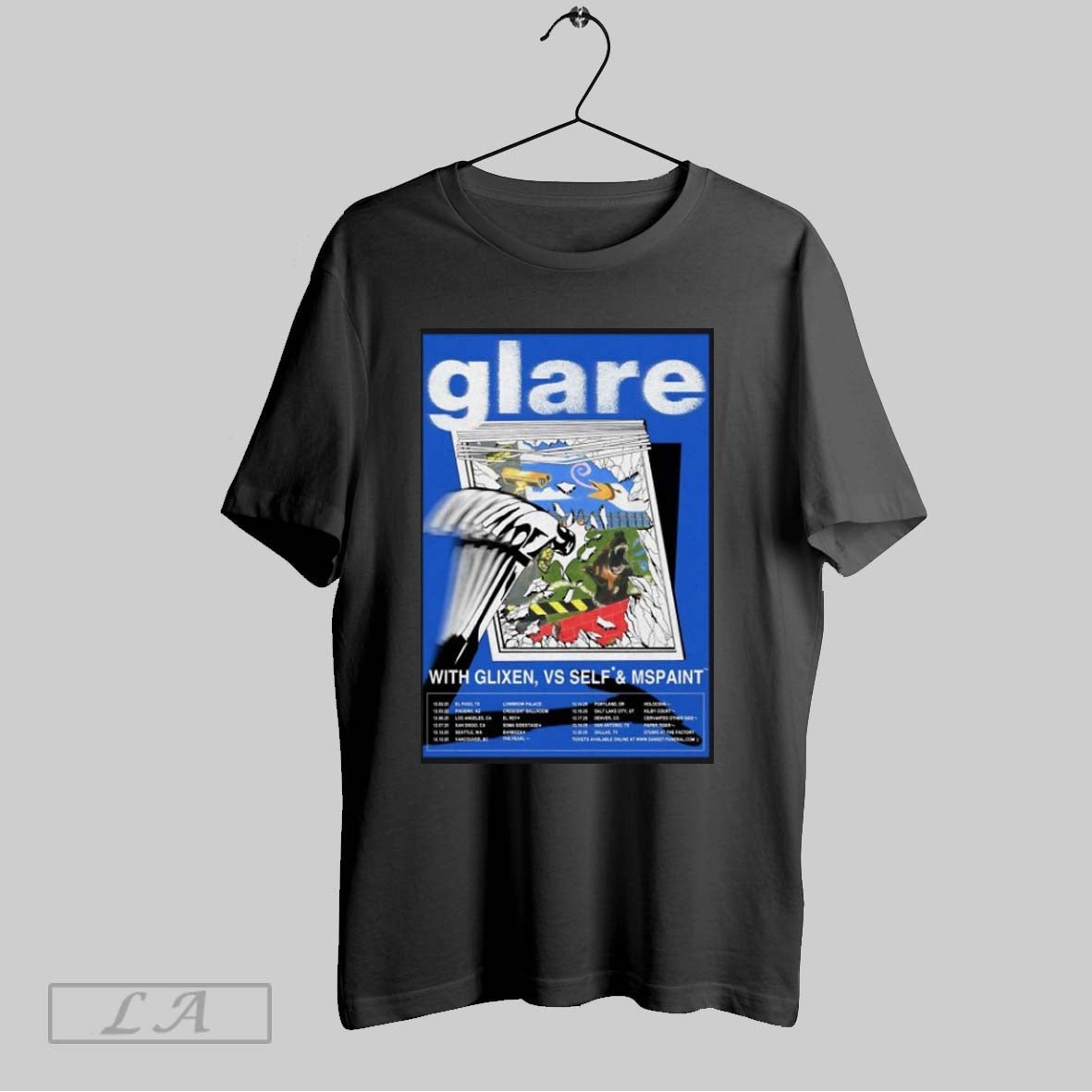 Original Glare Glixen Vs Self And Mspaint West Coast Tour 2025 Dates Unisex T-shirt, Sweatshirt, Hoodie, Long Sleeve Tee - T-Shirt, Sweatshirt, Hoodie