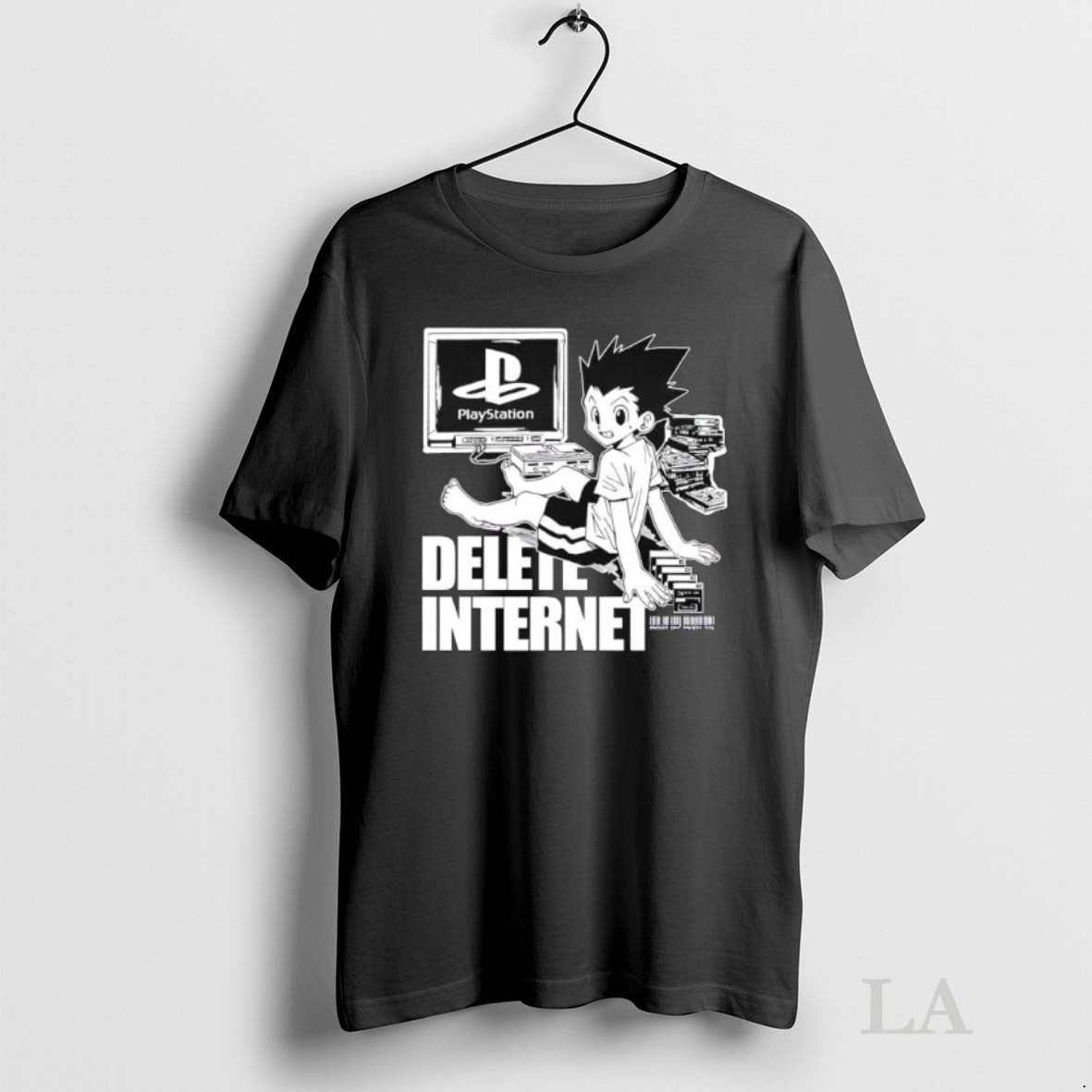 Original Gon Freecss Hunter X Hunter Playstation Delete Internet Unisex T-shirt, Sweatshirt, Hoodie, Long Sleeve Tee - T-Shirt, Sweatshirt, Hoodie