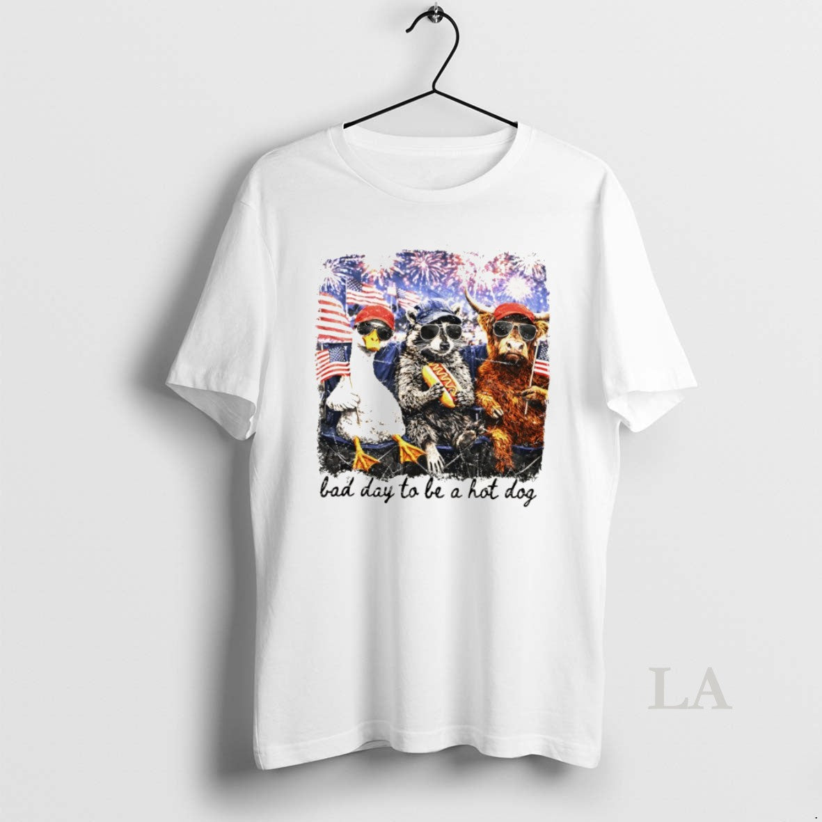 Original Goose Raccoon Bad Day To Be A Hot Dog American 4th Of July Unisex T-shirt, Sweatshirt, Hoodie, Long Sleeve Tee - T-Shirt, Sweatshirt, Hoodie