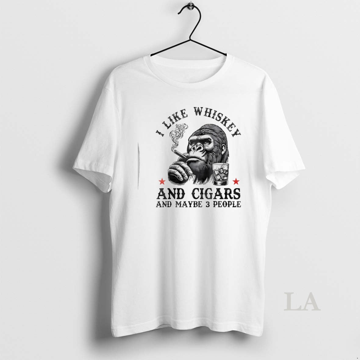 Original Gorrila I Like Whiskey And Cigars And Maybe 3 People Unisex T-shirt, Sweatshirt, Hoodie, Long Sleeve Tee - T-Shirt, Sweatshirt, Hoodie