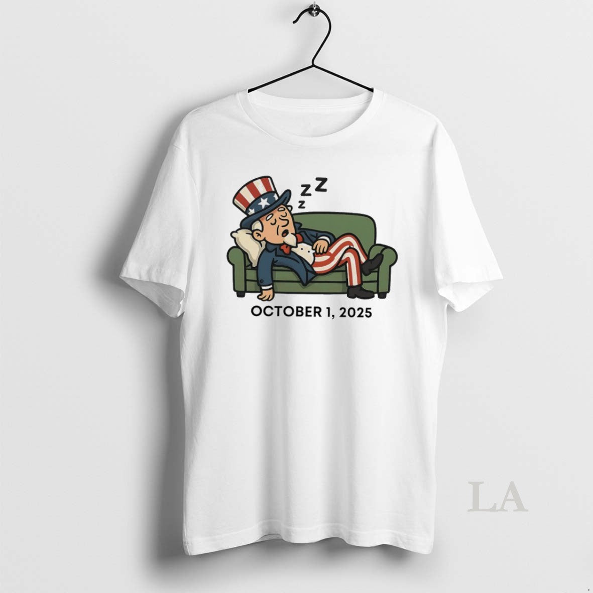 Original Government Shutdown October 1 2025 Uncle Sam Unisex T-shirt, Sweatshirt, Hoodie, Long Sleeve Tee - T-Shirt, Sweatshirt, Hoodie