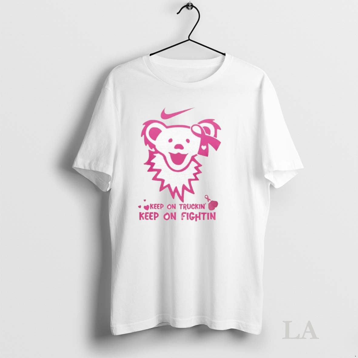 Original Grateful Dead Bear Keep On Truckin Keep On Fightin Breast Cancer Awareness Unisex T-shirt, Sweatshirt, Hoodie, Long Sleeve Tee - T-Shirt, Sweatshirt, Hoodie