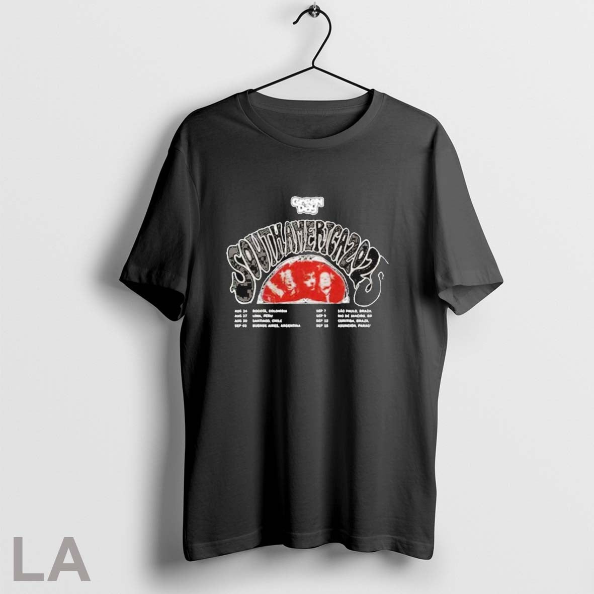 Original Green Day South America Tour On August 24 September 15 2025 The Saviors Tour Unisex T-shirt, Sweatshirt, Hoodie, Long Sleeve Tee - T-Shirt, Sweatshirt, Hoodie