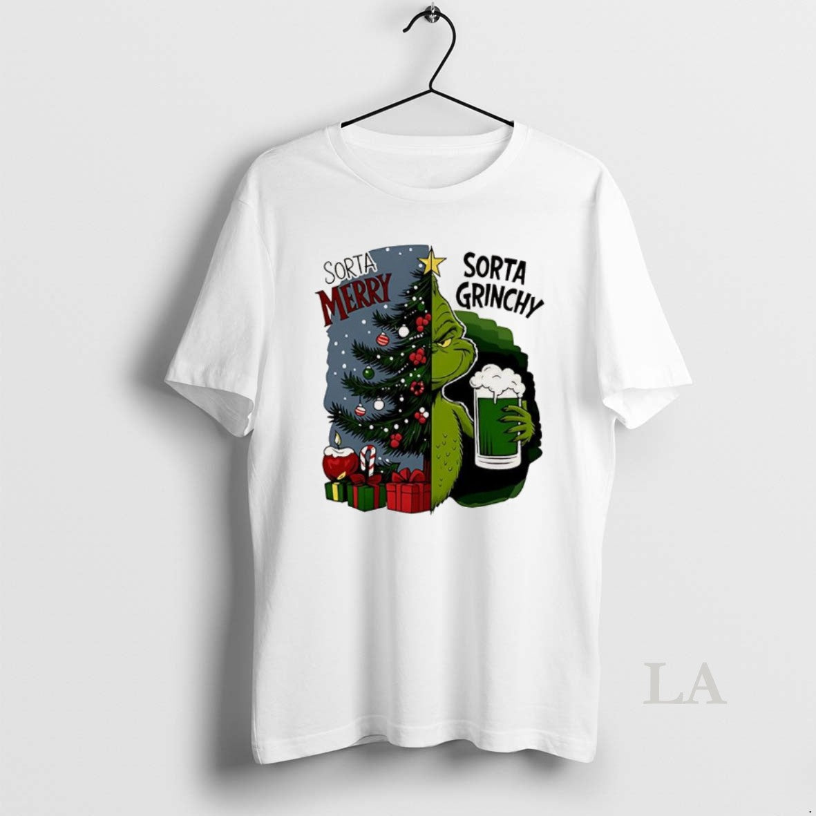 Original Grinch Half Tree Sorta Merry Sorta Grinchy Christmas Holiday - T-Shirt, Sweatshirt, Hoodie