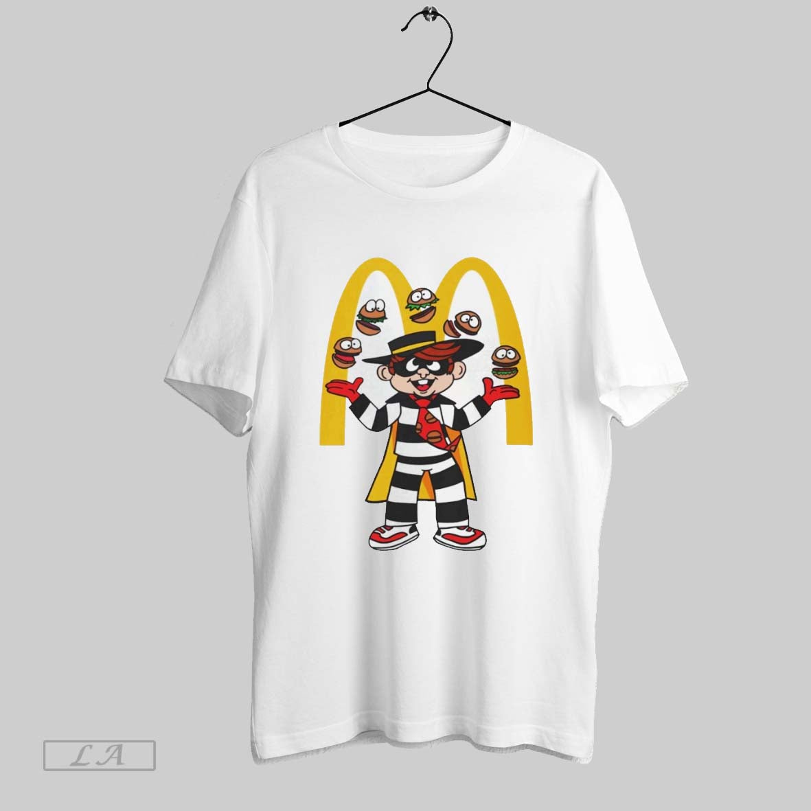 Original Hamburglar Juggling Burgers Unisex T-shirt, Sweatshirt, Hoodie, Long Sleeve Tee - T-Shirt, Sweatshirt, Hoodie