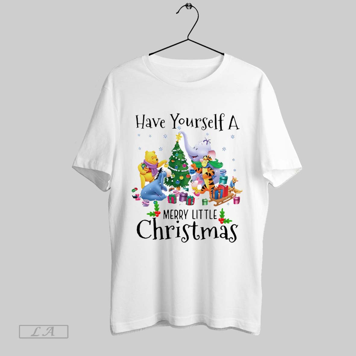 Original Have Yourself Merry Little Christmas Pooh And Friends White Poster Unisex T-shirt, Sweatshirt, Hoodie, Long Sleeve Tee - T-Shirt, Sweatshirt, Hoodie
