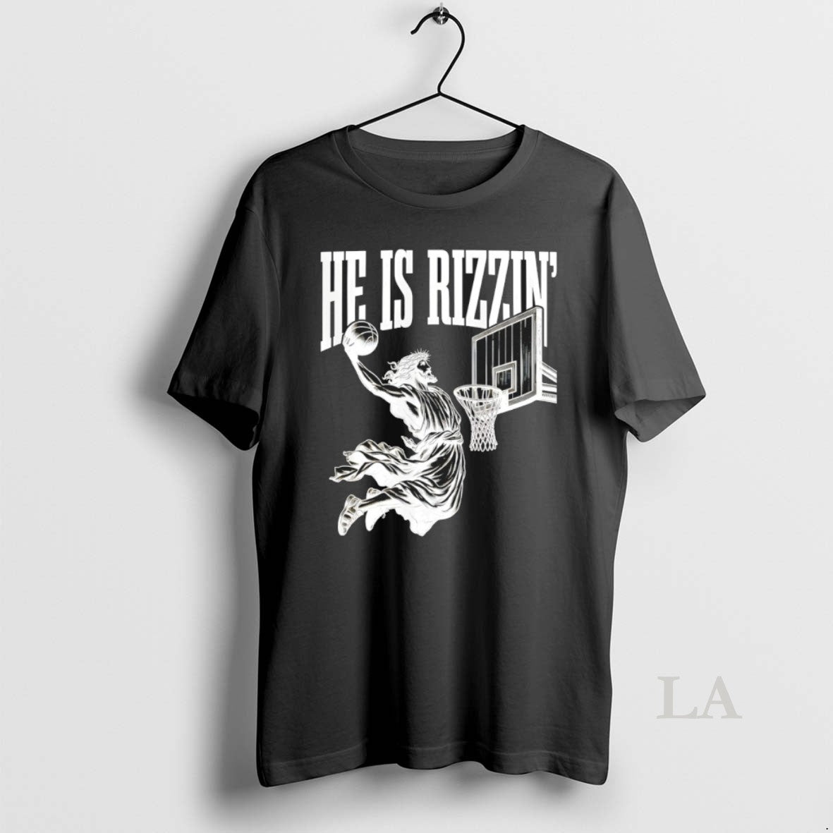Original He Is Rizzin Jesus Slam Dunk Unisex T-shirt, Sweatshirt, Hoodie, Long Sleeve Tee - T-Shirt, Sweatshirt, Hoodie