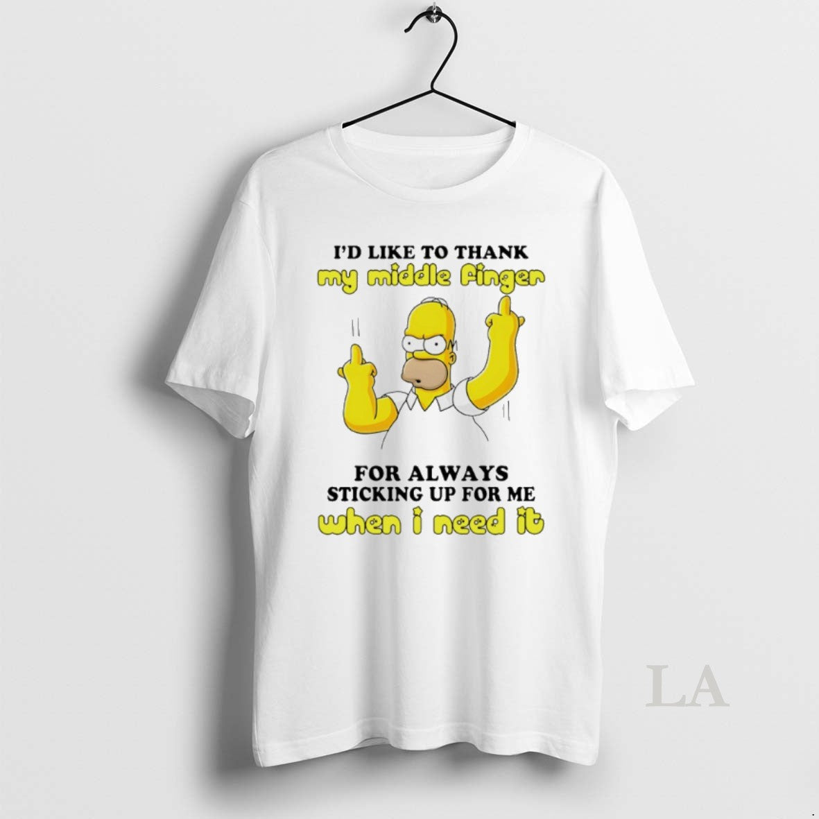 Original Homer Simpson Id Like To Thank My Middle Finger When I Need It Unisex T-shirt, Sweatshirt, Hoodie, Long Sleeve Tee - T-Shirt, Sweatshirt, Hoodie
