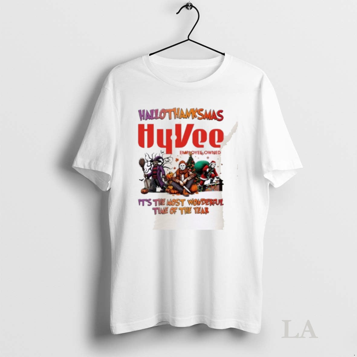 Original Horror Character X Hyvee Hallothanksmas Its The Most Wonderful Time Of The Year Unisex T-shirt, Sweatshirt, Hoodie, Long Sleeve Tee - T-Shirt, Sweatshirt, Hoodie