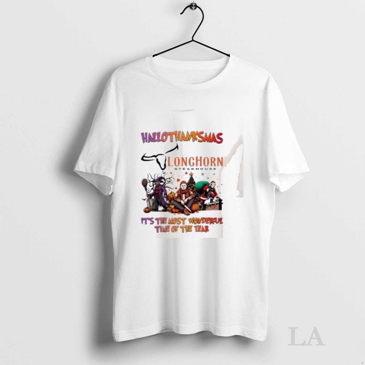 Original Horror Character X Longhorn Steakhouse Hallothanksmas Its The Most Wonderful Time Of The Year - T-Shirt, Sweatshirt, Hoodie