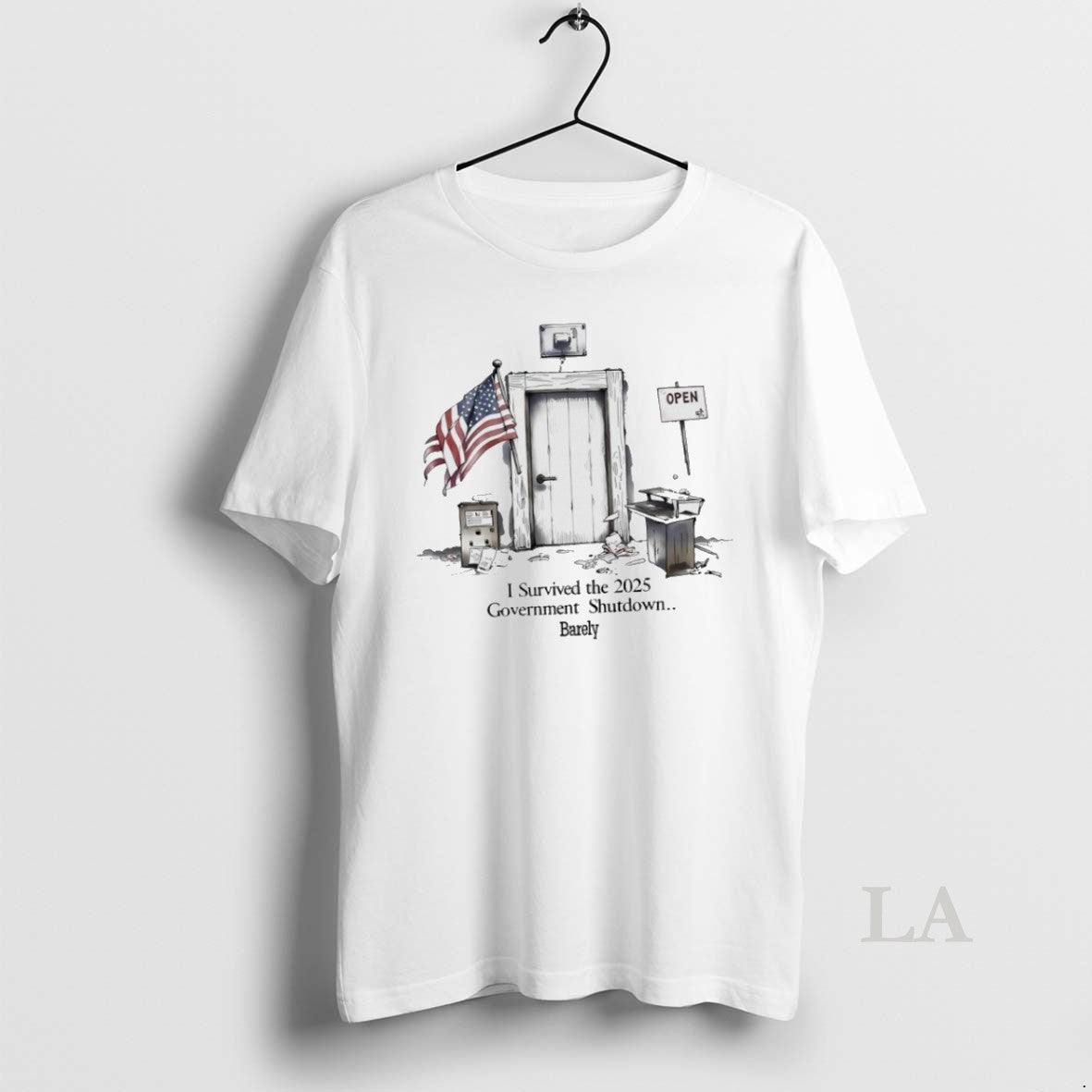 Original I Survivor The 2025 Government Shutdown Barely Unisex T-shirt, Sweatshirt, Hoodie, Long Sleeve Tee - T-Shirt, Sweatshirt, Hoodie