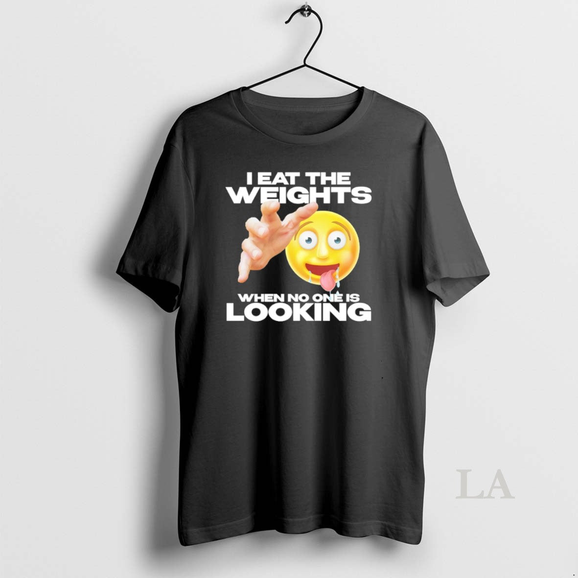 Original I Eat The Weights When No One Is Looking Emoji Unisex T-shirt, Sweatshirt, Hoodie, Long Sleeve Tee - T-Shirt, Sweatshirt, Hoodie