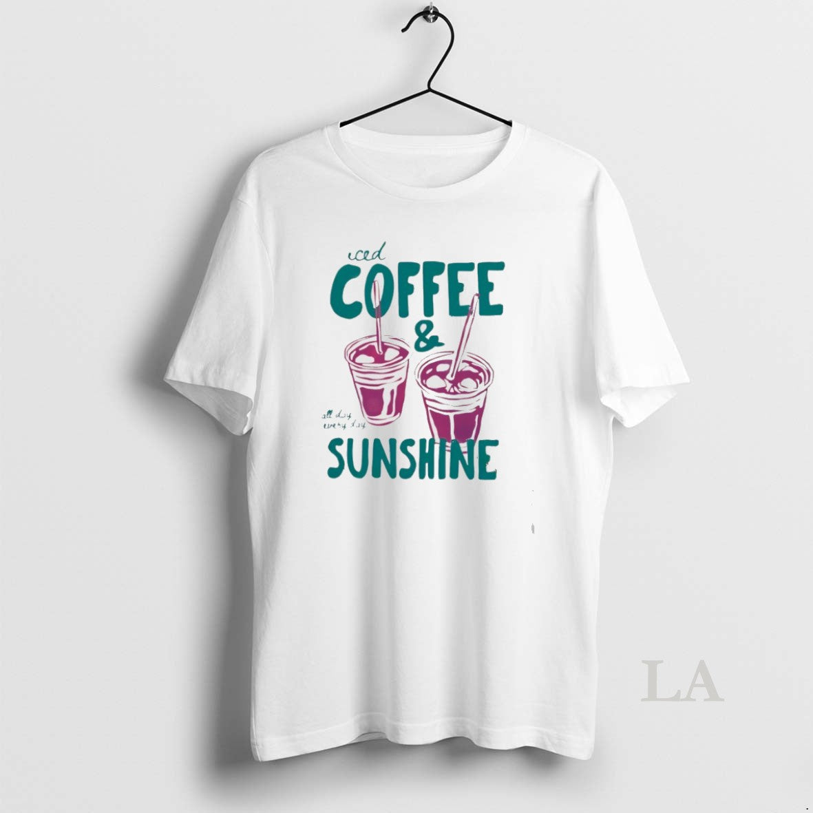 Original Iced Coffee And Sunshine Art Unisex T-shirt, Sweatshirt, Hoodie, Long Sleeve Tee - T-Shirt, Sweatshirt, Hoodie