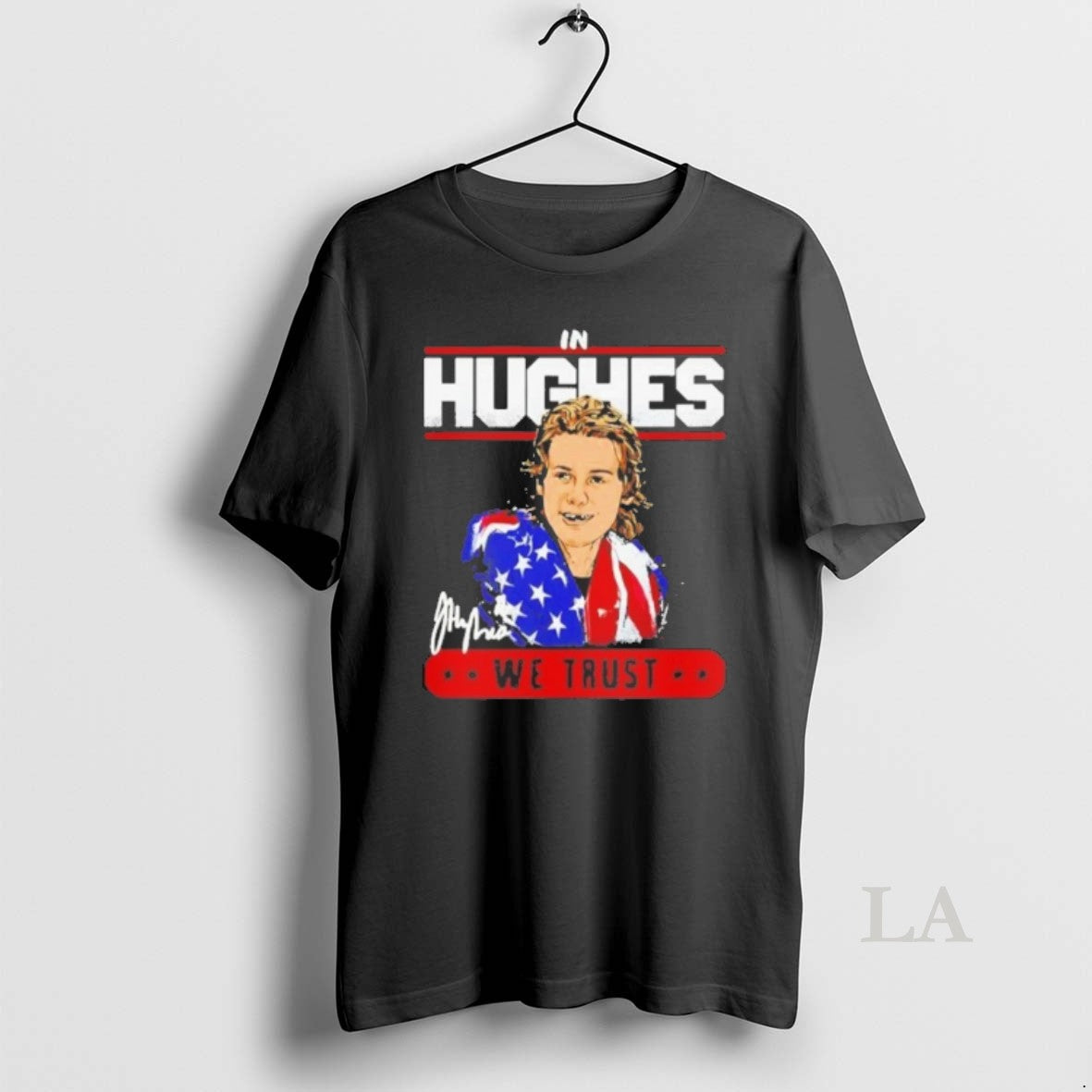 Original In Jack Hughes New Jersey Usa Trust Signature Cartoon sports jersey product view 1