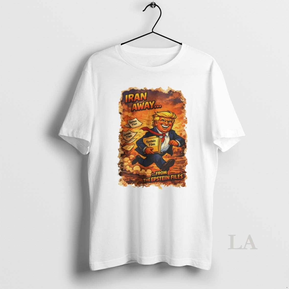 Original Iran Away From The Epstein Files Trump Cartoon Political Unisex T-shirt, Sweatshirt, Hoodie, Long Sleeve Tee - T-Shirt, Sweatshirt, Hoodie