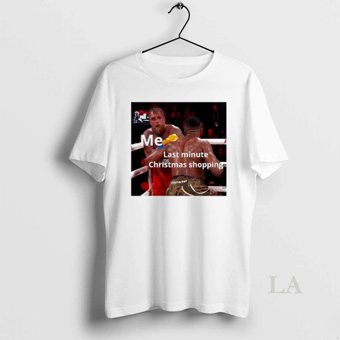 Original Jake Paul And Anthony Joshua Boxing Fight Last Minute Christmas Shopping Meme - T-Shirt, Sweatshirt, Hoodie