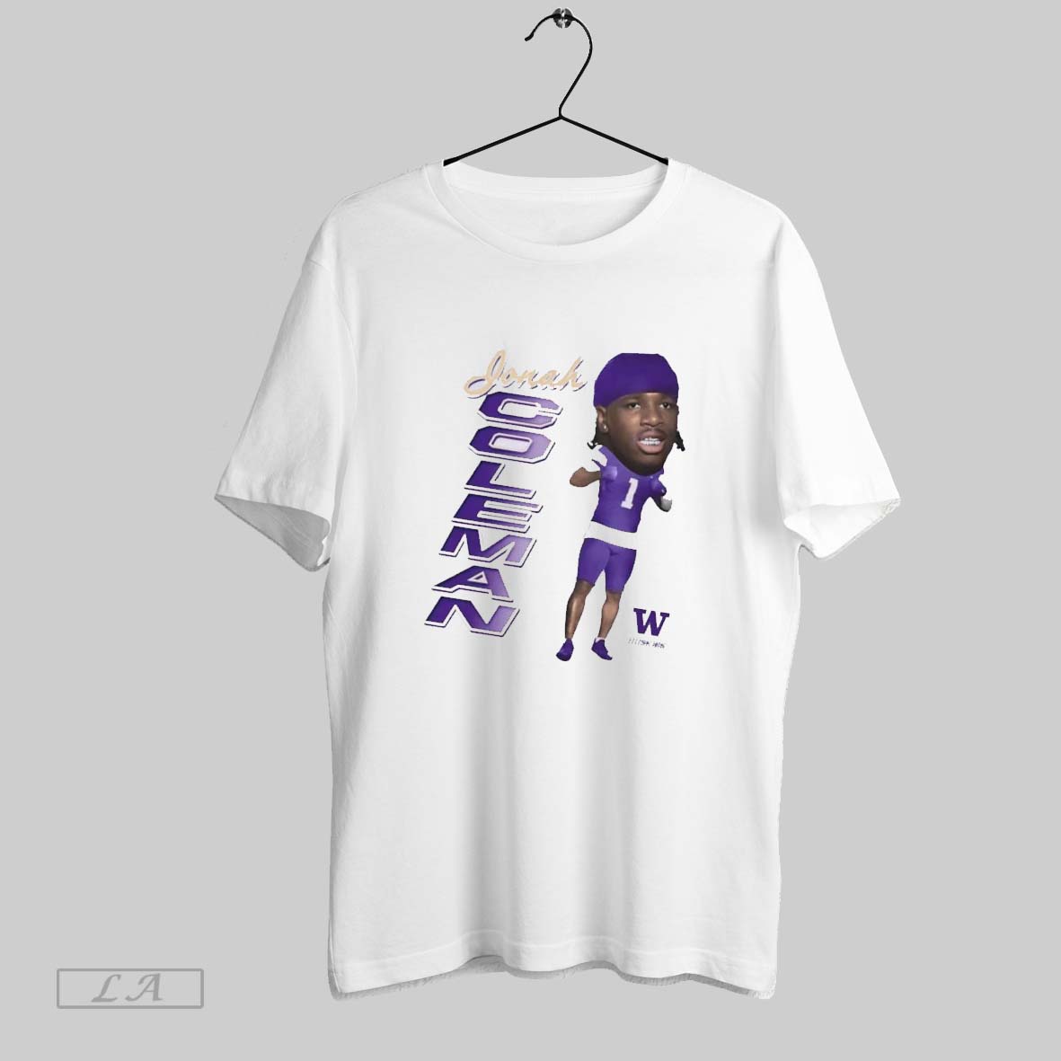 Original Jonah Coleman Big Head Washington Huskies Unisex T-shirt, Sweatshirt, Hoodie, Long Sleeve Tee - T-Shirt, Sweatshirt, Hoodie
