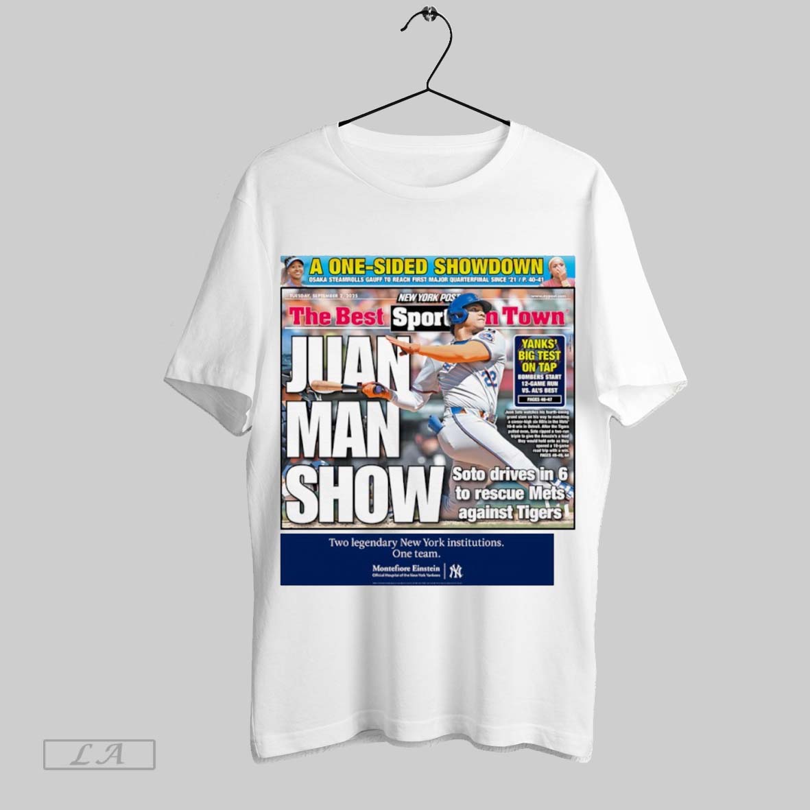 Original Juan Man Show Soto Drives In 6 To Rescue Mets Against Tigers Unisex T-shirt, Sweatshirt, Hoodie, Long Sleeve Tee - T-Shirt, Sweatshirt, Hoodie