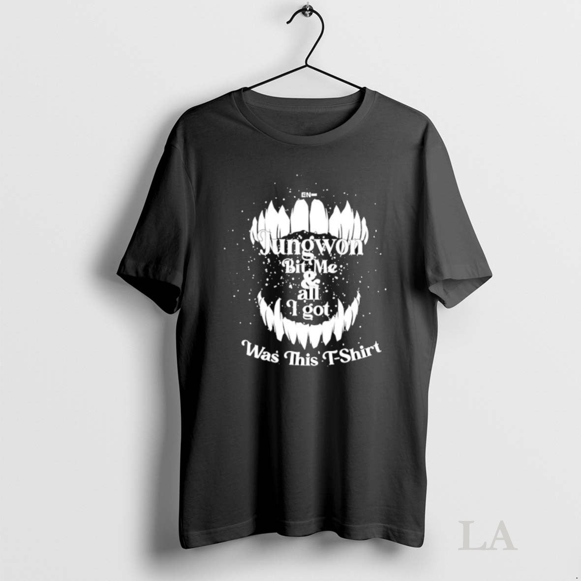 Original Jungwon Bit Me All I Got Was This Mouth With Fangs Unisex T-shirt, Sweatshirt, Hoodie, Long Sleeve Tee - T-Shirt, Sweatshirt, Hoodie
