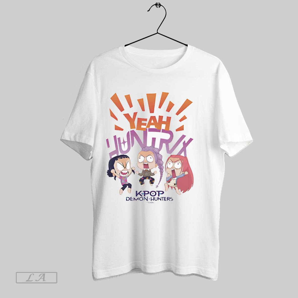 Original Kpop Demon Hunters Yeah White Poster Unisex T-shirt, Sweatshirt, Hoodie, Long Sleeve Tee - T-Shirt, Sweatshirt, Hoodie