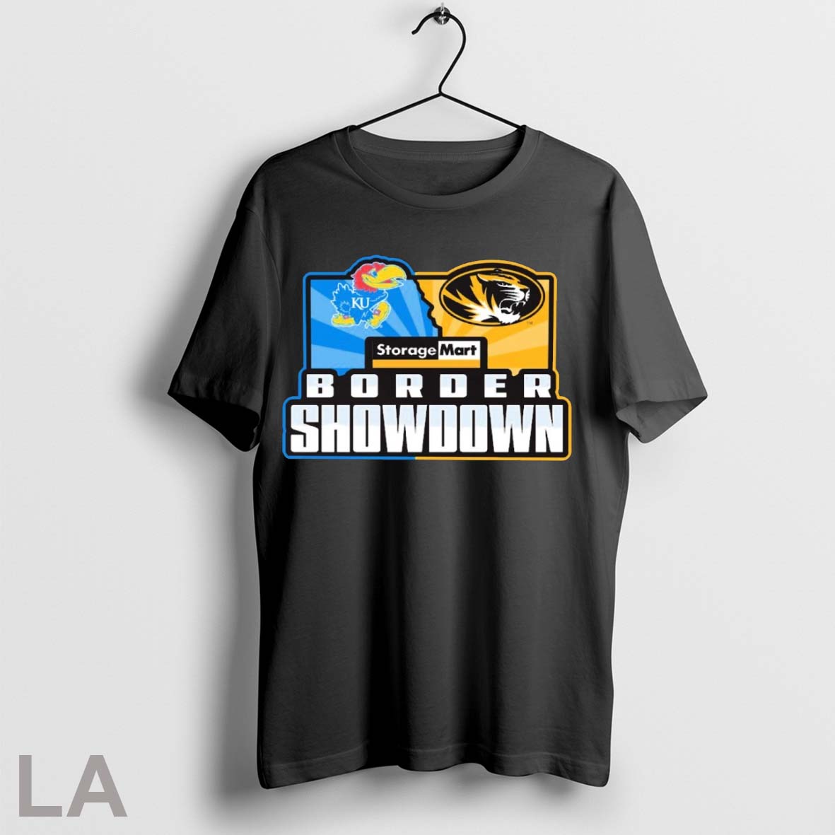 Original Kansas Jayhawks Vs Missouri Tigers Border Showdown Storage Mart 2025 Logo Unisex T-shirt, Sweatshirt, Hoodie, Long Sleeve Tee - T-Shirt, Sweatshirt, Hoodie