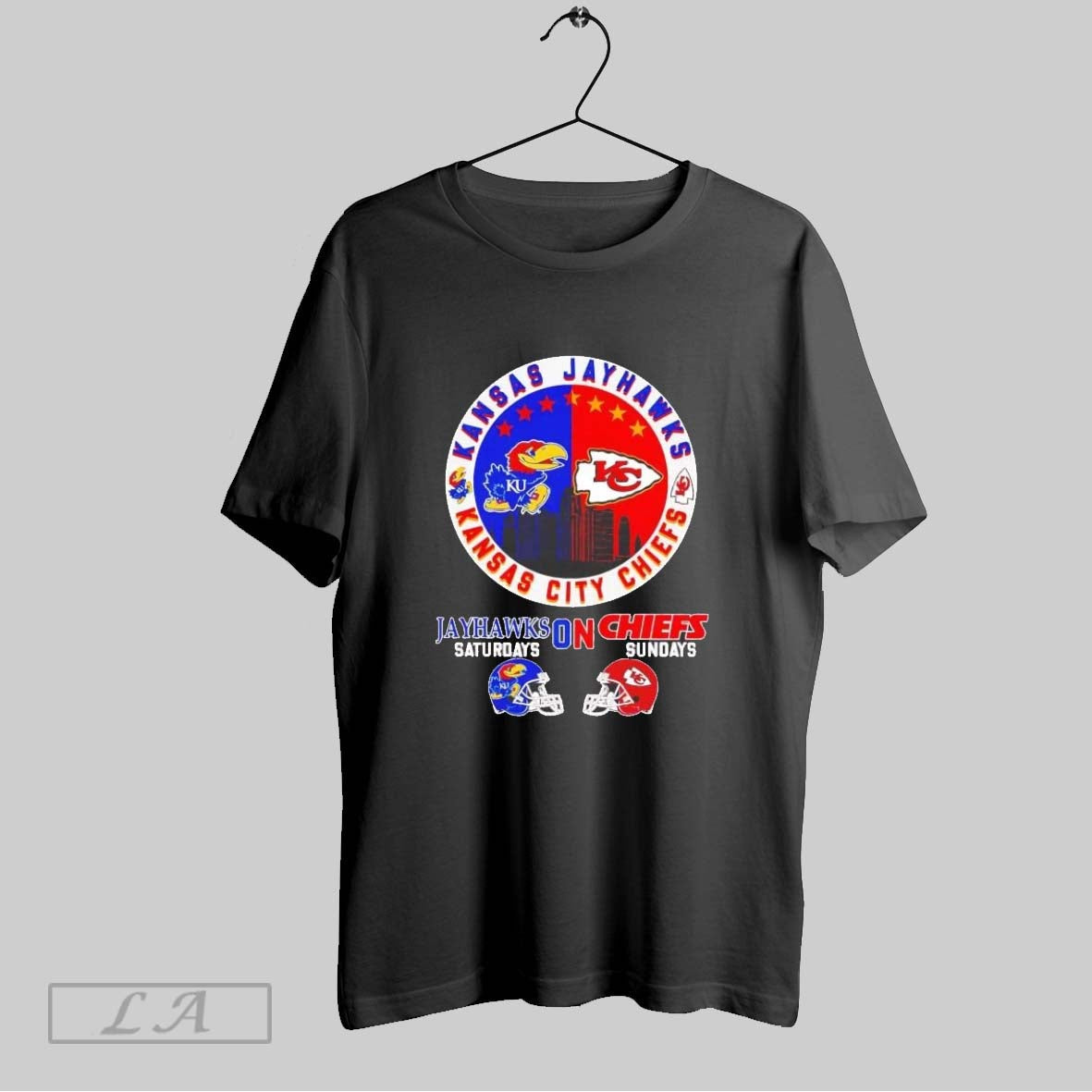 Original Kansas Jayhawks On Saturdays Kansas City Chiefs On Sundays Ladies Unisex T-shirt, Sweatshirt, Hoodie, Long Sleeve Tee - T-Shirt, Sweatshirt, Hoodie