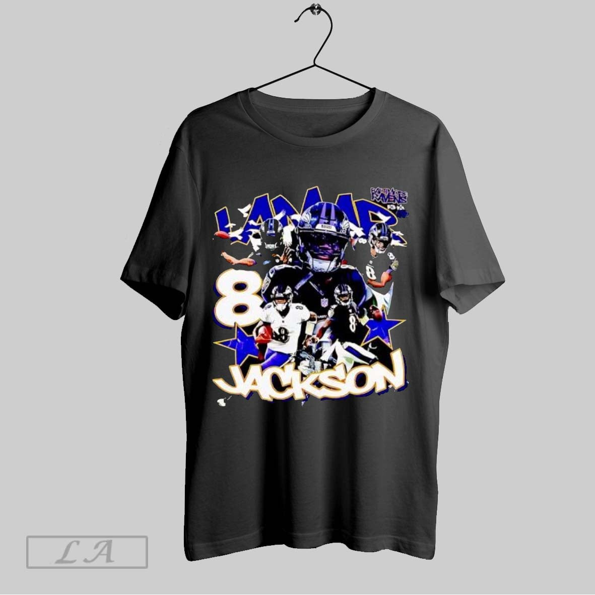 Original Lamar Jackson 8 Baltimore Ravens Qb Collage Football Player Unisex T-shirt, Sweatshirt, Hoodie, Long Sleeve Tee - T-Shirt, Sweatshirt, Hoodie