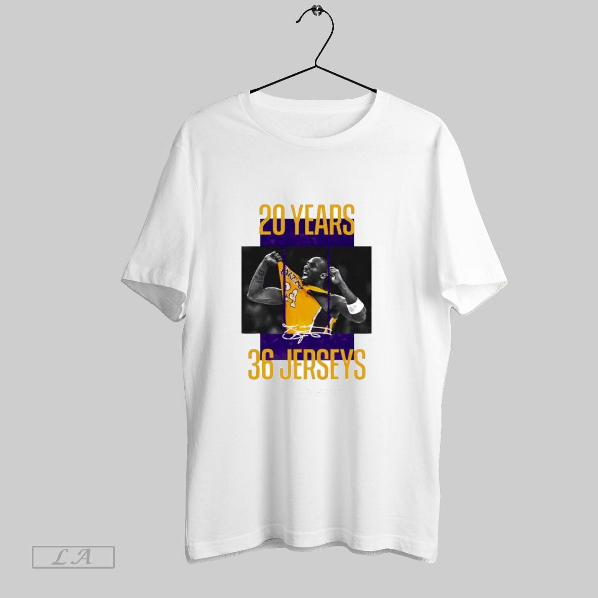 Original Los Angeles Lakers Kobe Bryant 20 Years 36 Jerseys T Shirt basketball jersey product view 1