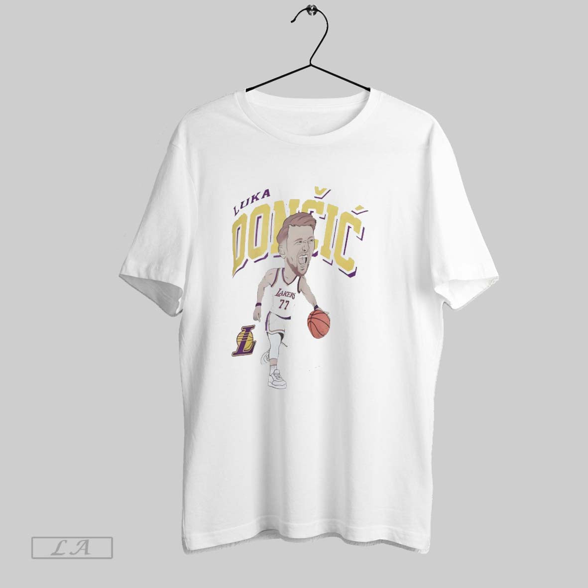 Original Los Angeles Lakers Luka Doncic Player Signature Caricature Unisex T-shirt, Sweatshirt, Hoodie, Long Sleeve Tee - T-Shirt, Sweatshirt, Hoodie
