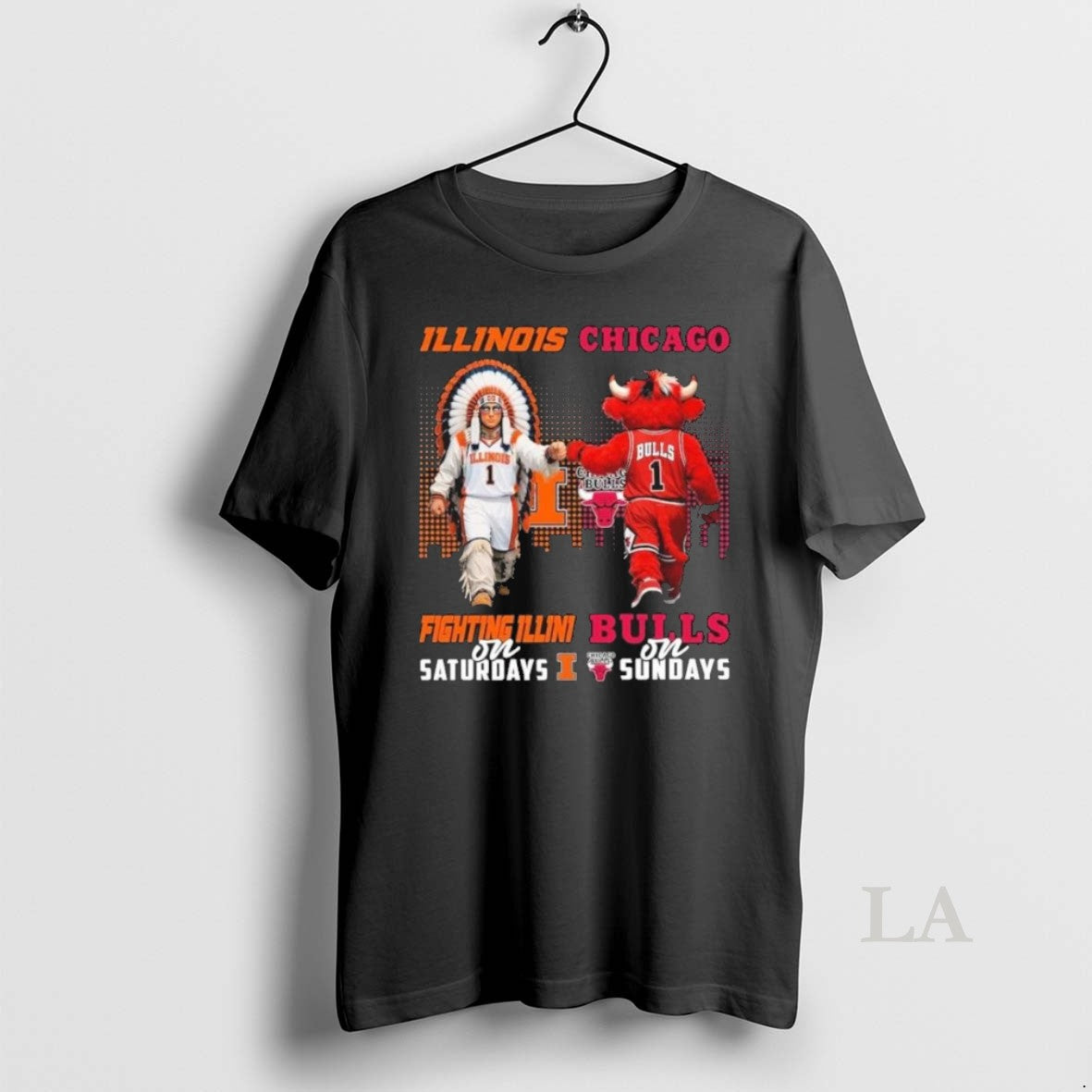 Original Mascots Illinois Fighting Illini On Saturdays And Chicago Bulls On Sundays Unisex T-shirt, Sweatshirt, Hoodie, Long Sleeve Tee - T-Shirt, Sweatshirt, Hoodie