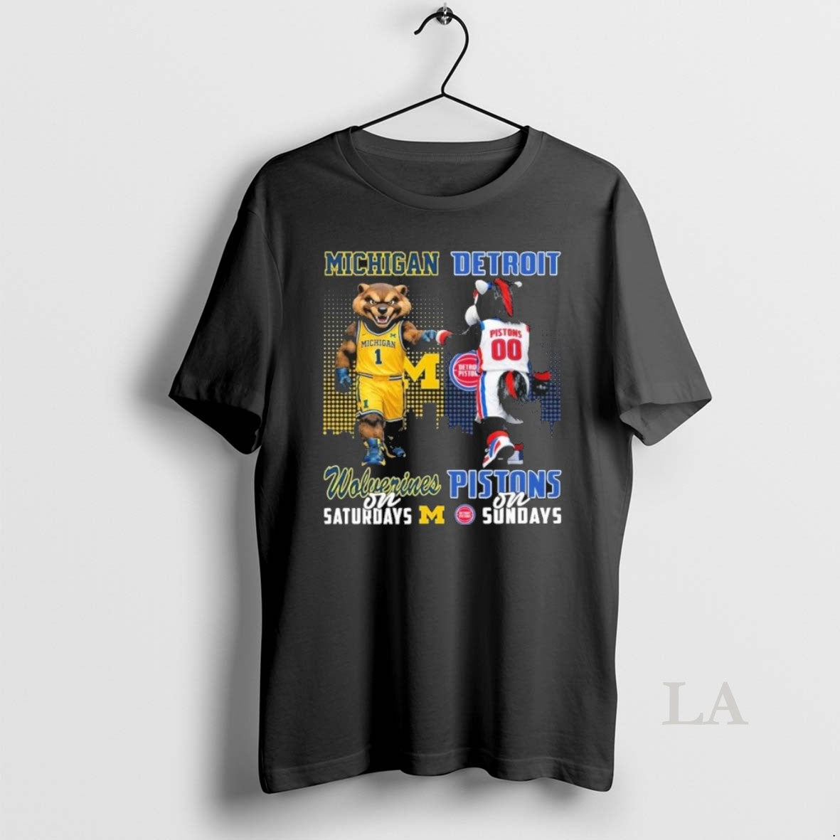 Original Mascots Michigan Wolverines On Saturdays And Detroit Pistons On Sundays Unisex T-shirt, Sweatshirt, Hoodie, Long Sleeve Tee - T-Shirt, Sweatshirt, Hoodie