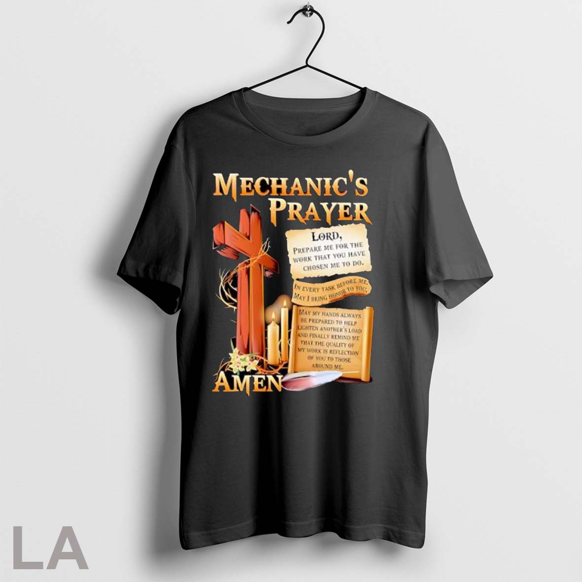 Original Mechanics Prayer With Cross And Candles Unisex T-shirt, Sweatshirt, Hoodie, Long Sleeve Tee - T-Shirt, Sweatshirt, Hoodie