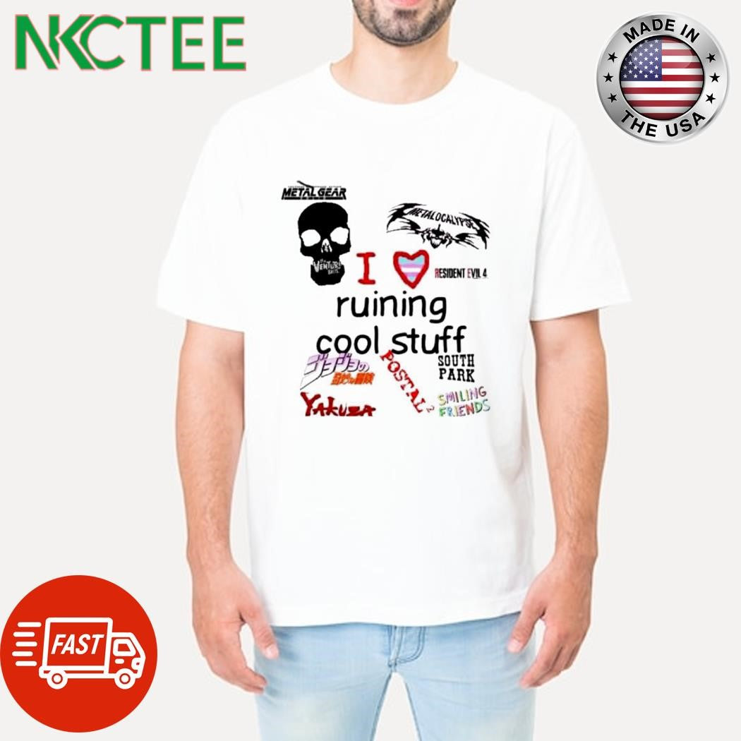 Original Metal Gear Metalocalypse Venturi Resident Evil 4 Ruining Cool Stuff South Park Postal Smiling Friends Yakuza shirt - T-Shirt, Sweatshirt, Hoodie