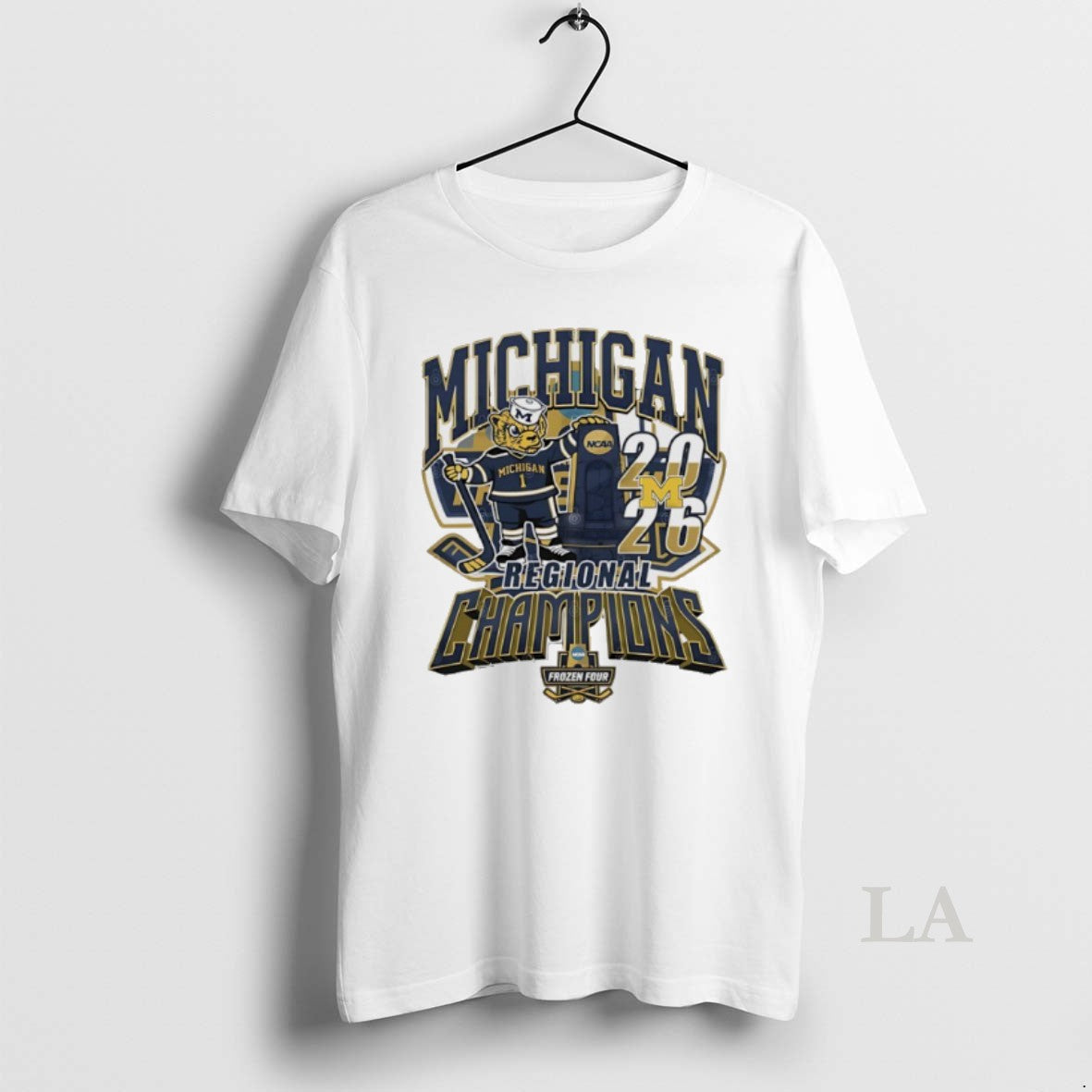 Original Michigan Wolverines 2026 Ncaa Mens Hockey Regional Champions Mascot Trophy Unisex T-shirt, Sweatshirt, Hoodie, Long Sleeve Tee - T-Shirt, Sweatshirt, Hoodie