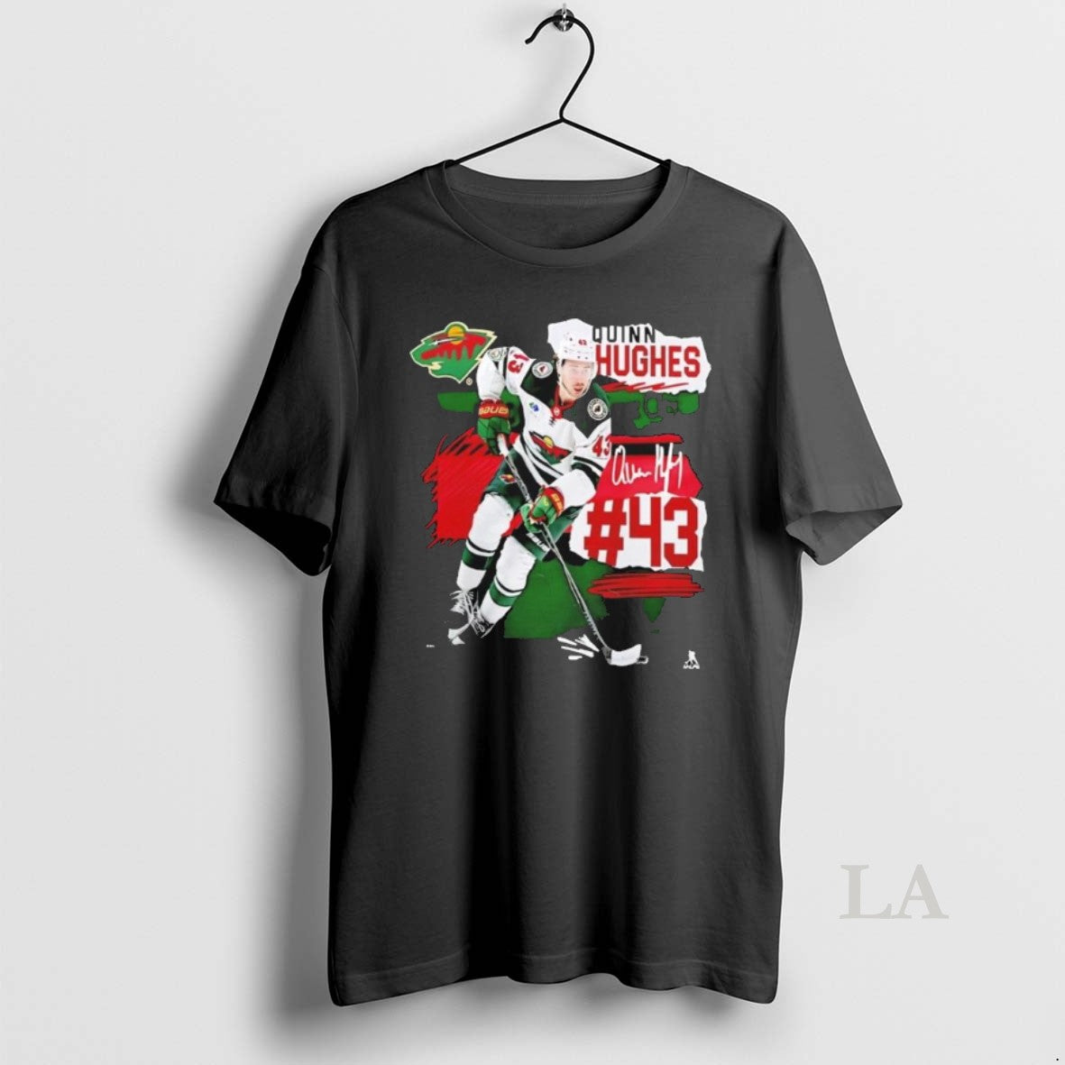 Original Minnesota Wild Quinn Hughes Fresh Ice Signature Unisex T-shirt, Sweatshirt, Hoodie, Long Sleeve Tee - T-Shirt, Sweatshirt, Hoodie