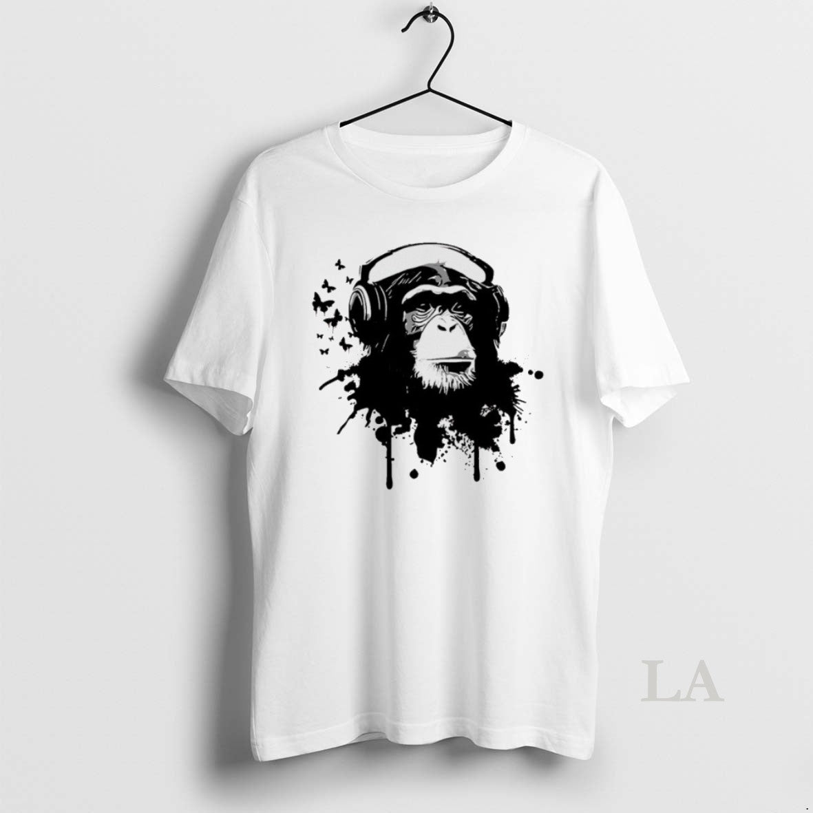 Original Monkey With Headphones Art Unisex T-shirt, Sweatshirt, Hoodie, Long Sleeve Tee - T-Shirt, Sweatshirt, Hoodie