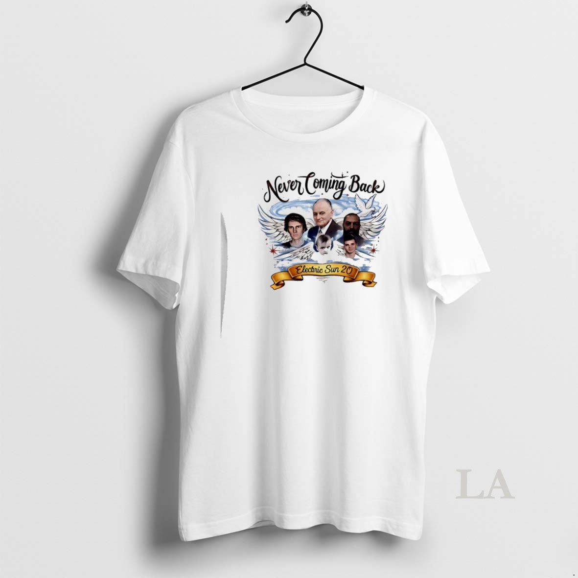 Original Never Coming Back Electric Sun 20 Heaven Tribute With Wings And Dove Unisex T-shirt, Sweatshirt, Hoodie, Long Sleeve Tee - T-Shirt, Sweatshirt, Hoodie