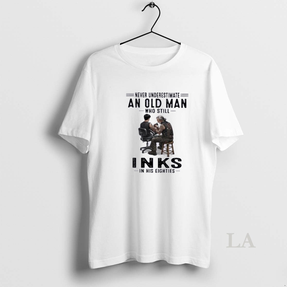 Original Never Underestimate An Old Man Who Still Inks Tattoo In His Eighties Unisex T-shirt, Sweatshirt, Hoodie, Long Sleeve Tee - T-Shirt, Sweatshirt, Hoodie